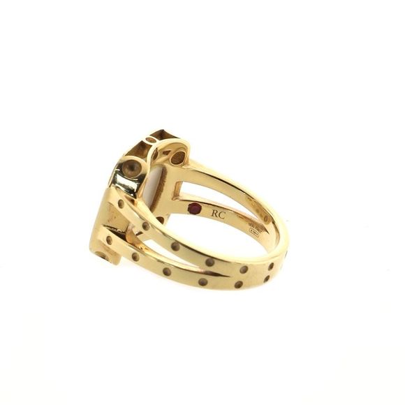 Roberto Coin Pois Moi Square Ring 18K Yellow Gold and Mother of Pearl - - Picture 4 of 4